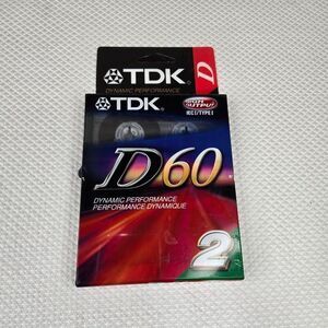 TDK D60 Dynamic Performance Audio Cassette Tapes 2 Pack